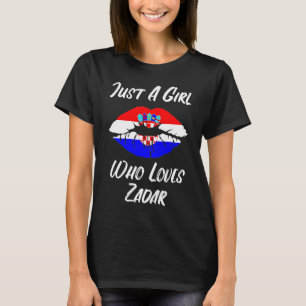 Lips and Mouth Love Kroatische vlag Zadar T-shirt