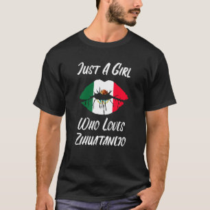 Lips and Mouth Love Mexican Flag Zihuatanejo T-shirt