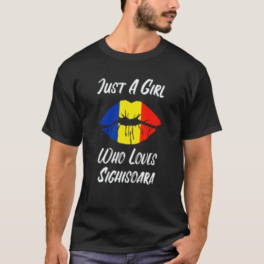 Lips and Mouth Love Romanian Flag Sighisoara T-shirt (Voorkant)