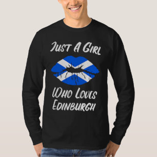 Lips and Mouth Love Schotse Vlag Edinburgh T-shirt