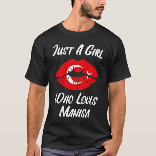 Lips and Mouth Love Turkey Flag Manisa T-shirt (Voorkant)