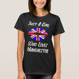 Lips and Mouth Love Union Jack Flag Manchester T-shirt
