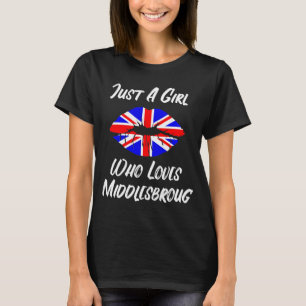 Lips and Mouth Love Union Jack Flag Middlesbrough T-shirt
