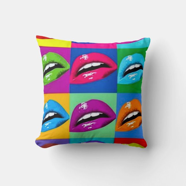 Lips Art Nouveau Sierkussen (Voorkant)