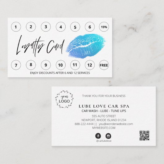 *~* LIPS Bedankt dat je QR LOGO beloont Klantenkaartje (Voorkant / Achterkant)