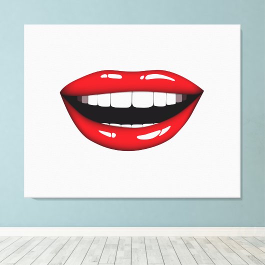 Lips Canvas Afdruk (Insitu (Houten vloer))
