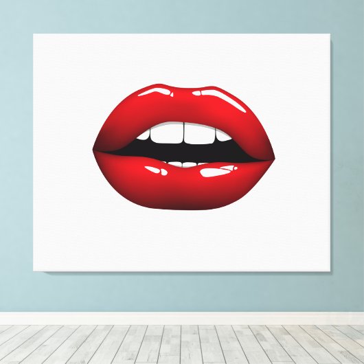 Lips Canvas Afdruk (Insitu (Houten vloer))
