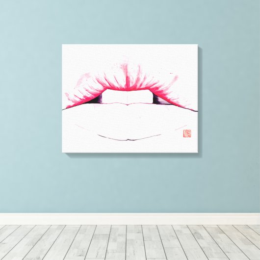 Lips Canvas Afdruk (Insitu (Houten vloer))