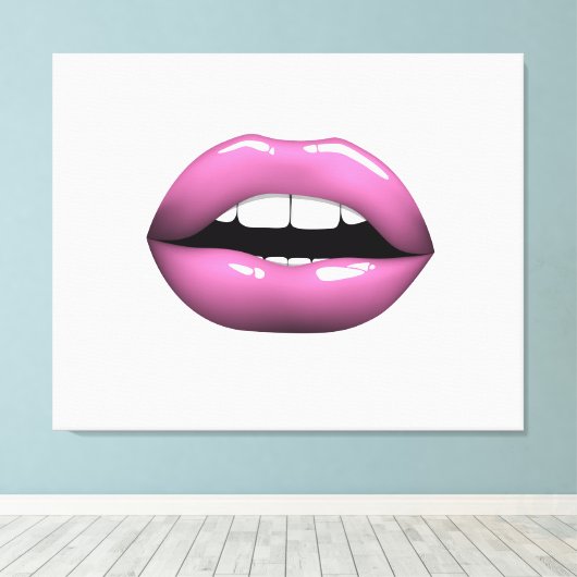 Lips Canvas Afdruk (Insitu (Houten vloer))