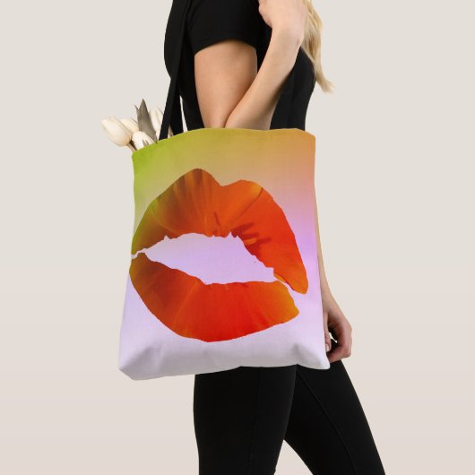 Lips Custom All-Over-Print Canvas tas (Dichtbij)