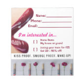 Lips Customer Info Prize-tekening Notitieblok (Voorkant)