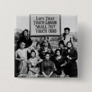 Lips die de vloeistof aanraken, mogen ons niet aan vierkante button 5,1 cm