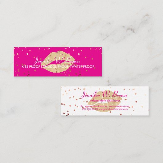 Lips Distributeur Lipstick make-up salon Mini Visitekaartje (Voorkant / Achterkant)