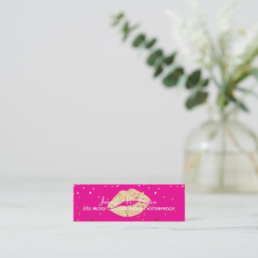 Lips Distributeur Lipstick make-up salon Mini Visitekaartje (Staand voorkant)