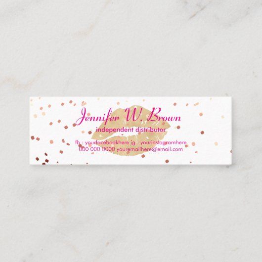 Lips Distributeur Lipstick make-up salon Mini Visitekaartje (Achterkant)