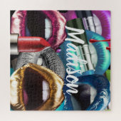 Lips Elegant Stylish Bad Girl Aangepast op maat Legpuzzel (Horizontaal)