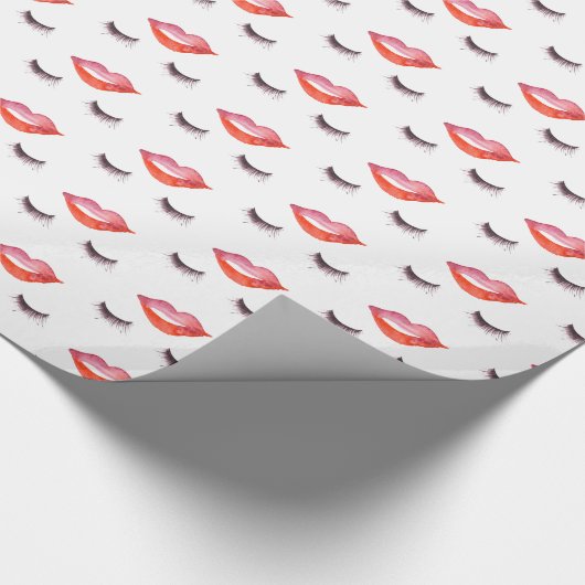 Lips en Eyelashes Cadeaupapier (Hoek)