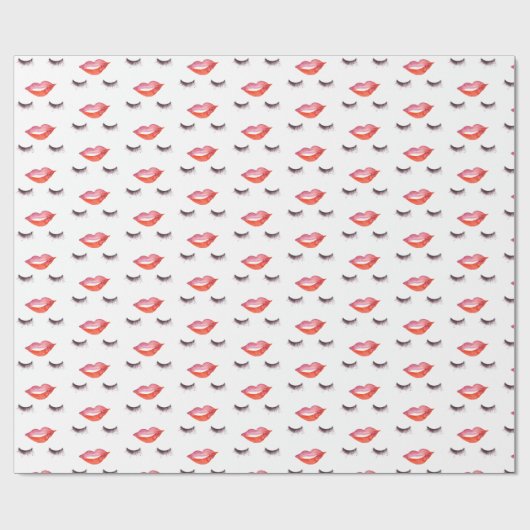 Lips en Eyelashes Cadeaupapier (Vlak)