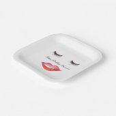 Lips en Eyelashes waterverf Papieren Bordje (Gebogen)