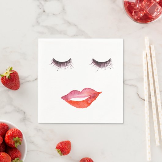 Lips en Eyelashes waterverf Servetten (Insitu)