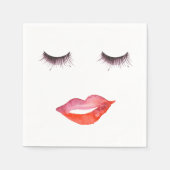 Lips en Eyelashes waterverf Servetten (Voorkant)