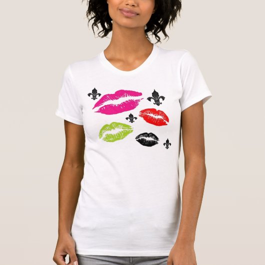 Lips en Fleur De Lis t-shirt (Voorkant)