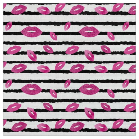 Lips en lippenstift met roze glitterpatroon stof (Swatch)