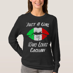 Lips en mondliefde Italiaanse vlag Cagliari T-shirt