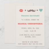 Lips en Mustache Bridal Shower Kaart (Voorkant / Achterkant)