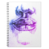 Lips- en neus-tekening, potlood-kunstlaptop notitieboek (Voorkant)