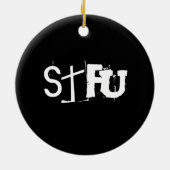 Lips en ogen/STFU Keramisch Ornament (Achterkant)