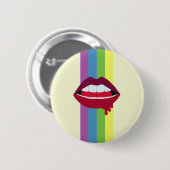 Lips en regenboogbadge ronde button 5,7 cm (Voorkant /achterkant)