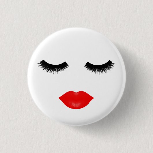 Lips en sla ronde button 3,2 cm (Voorkant)