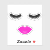 Lips en sla roze sticker (Vel)