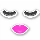 Lips en sla roze sticker (Voorkant)