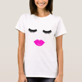 Lips en sla roze t-shirt (Voorkant)