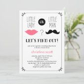 Lips en snor Baby shower uitnodigen Kaart (Staand voorkant)