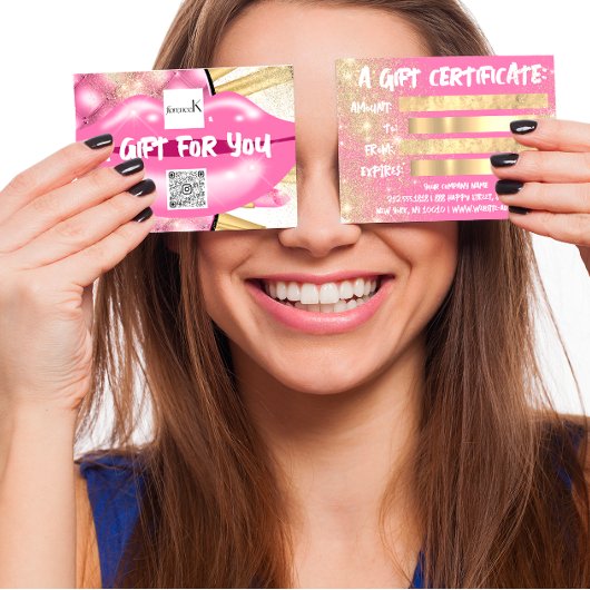 Lips Glam Make-up Artiest Studio Logo QR 100 stuks Visitekaartje