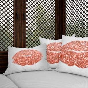 Lips Glitter Gray Peach Gold Makeup Kiss koper Kussen