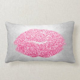 Lips Glitter Gray Peony Pink Makeup Kiss Silver Kussen