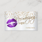 Lips Gold Confetti en Paarse Lips Visitekaartje (Voorkant)