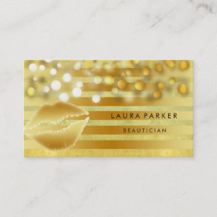 Lips Gold Golden Stripes Makeup Artist Beauticus Visitekaartje