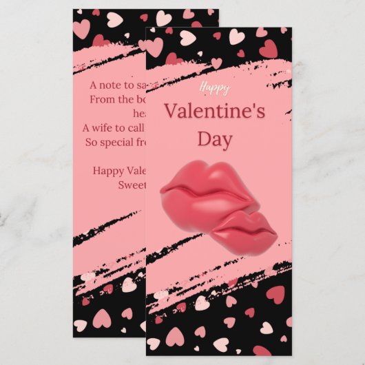 Lips Happy Valentine's Day Love You Lieverd (Voorkant / Achterkant)