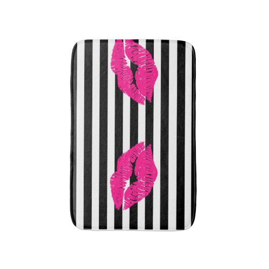 Lips, hete roze lippen, roze lippen, make-up art, badmat (Voorkant Verticaal)