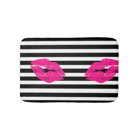 Lips, hete roze lippen, roze lippen, make-up art, badmat (Voorkant)
