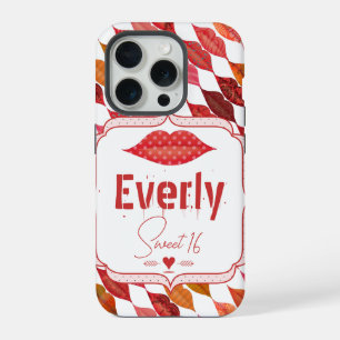 Lips Hipster Vintage Retro Sweet 16 iPhone 15 Pro Case