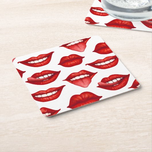 Lips Kartonnen Onderzetters (Schuin)