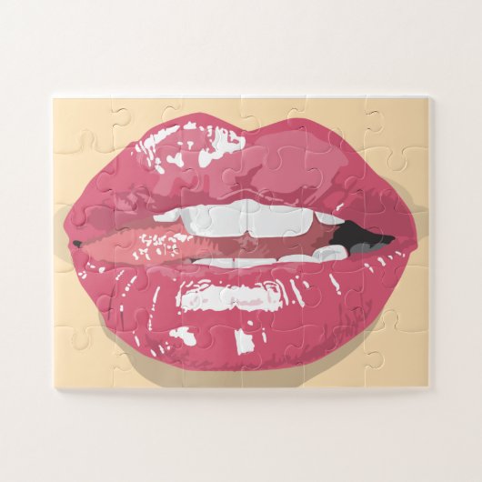 LIPS KISS JIGSAW PUZZLE LEGPUZZEL (Horizontaal)