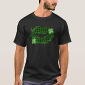 Lips Kiss me Ik ben Irish Shamrock St Patricks Day T-shirt (Voorkant)