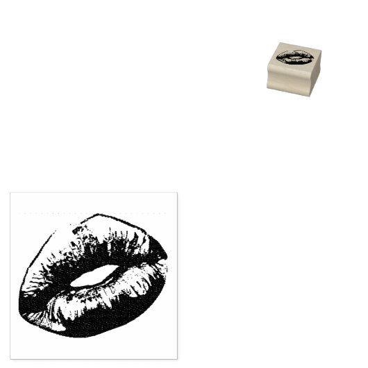 Lips - Kiss Rubberstempel (Gestempeld)